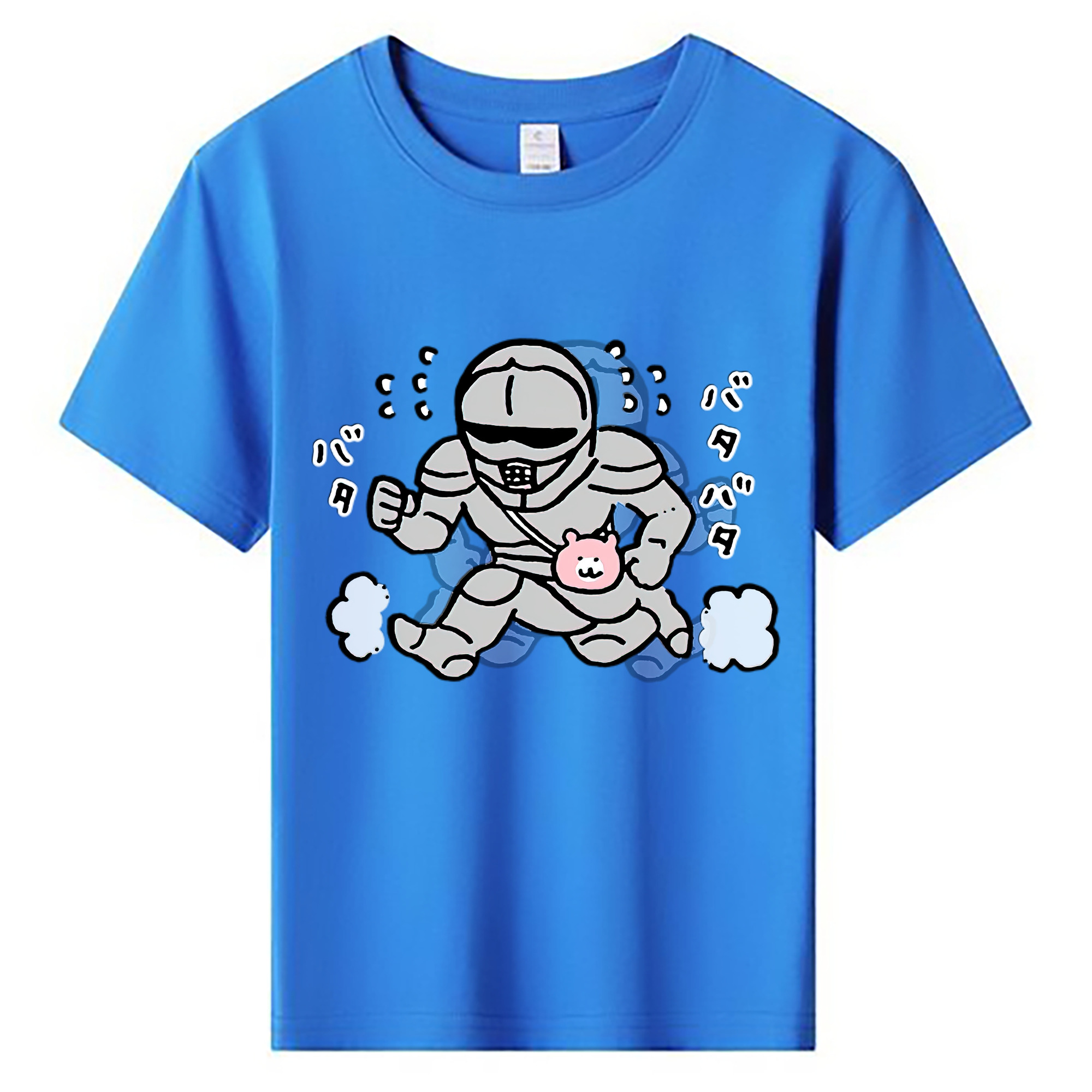 （画像用） ちいかわ 労働の鎧さん Chii-kawa Mr. Armor of Labor 綿100％キッズTシャツ（フロントプリント）